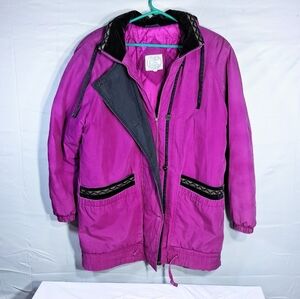 Women's Small Current Seen Vintage "Barbie" Quilted Magenta/Fuschia Winter Coat